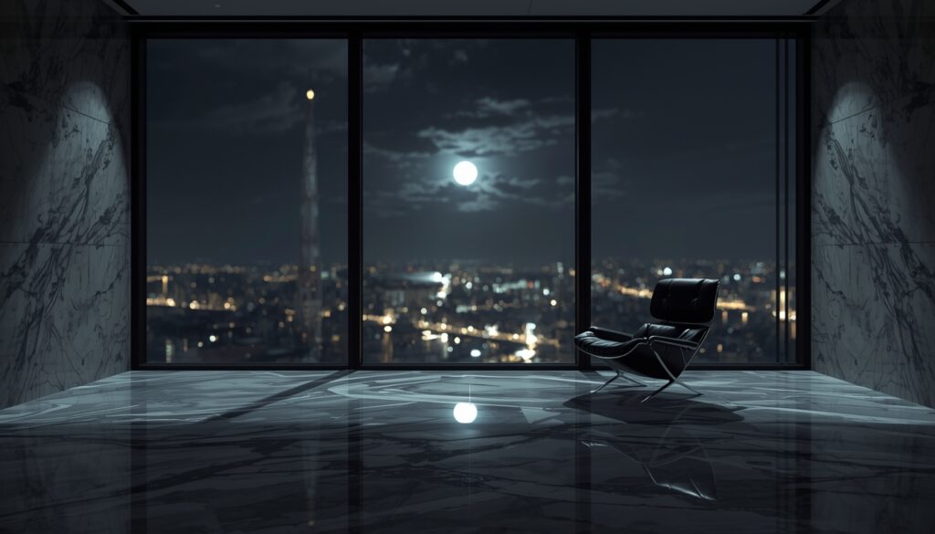 Die Ästhetik der Stille in einem exklusiven Penthouse.